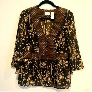 Emma James size 14 Victorian style blouse long sl